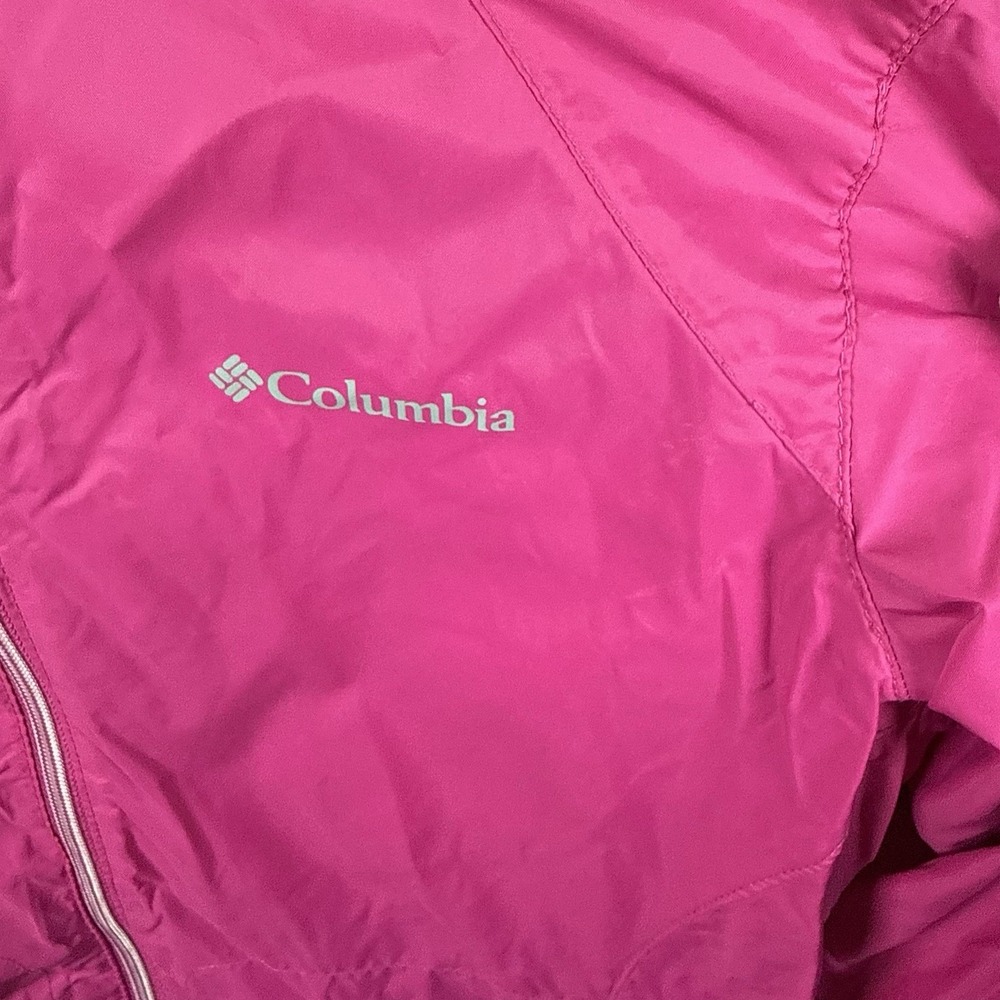 Columbia Switchback III Rain Jacket Womens L Pink Packable Hooded Windbreaker - Picture 4 of 8